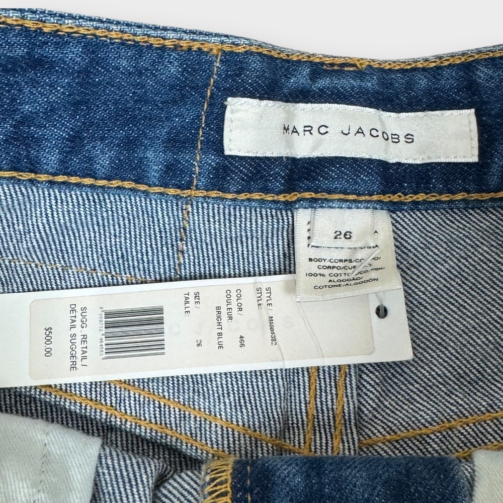 Marc Jacobs $500 NWT Bright Blue Jeans Sequin Mermaid Charms Beaded 26 - Picture 4 of 16